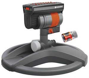 gardena zoommaxx oscillating sprinkler on weighted sled base