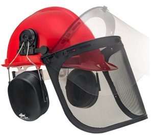 NoCry 6-in-1 Industrial Forestry Safety Helmet and Hearing Protection System with Two Protective Visors