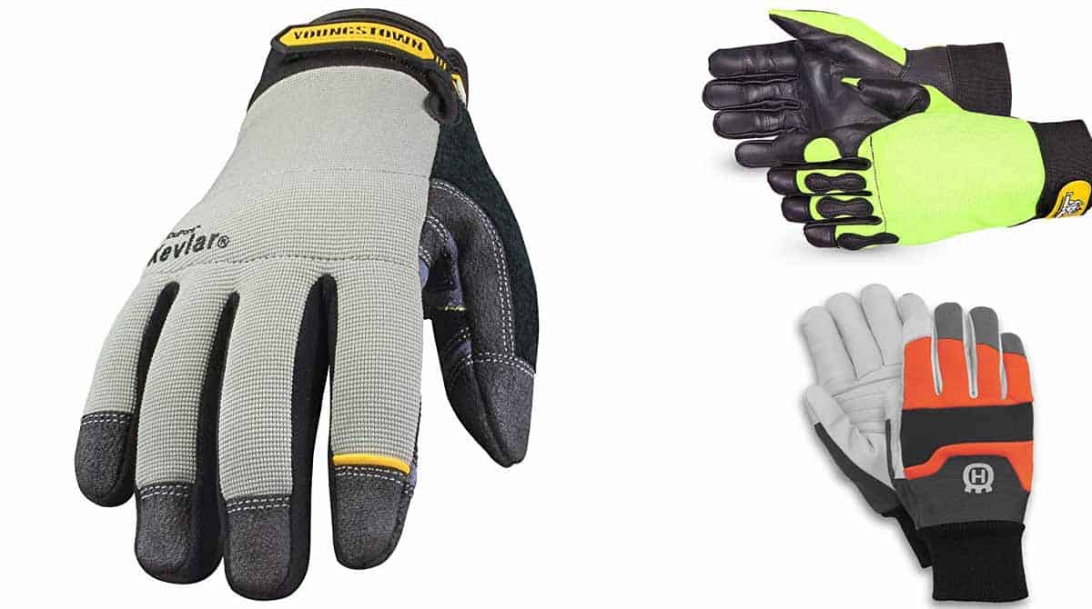 Kevlar Lined Anti Vibration Chainsaw Safety Gloves Images Gloves and