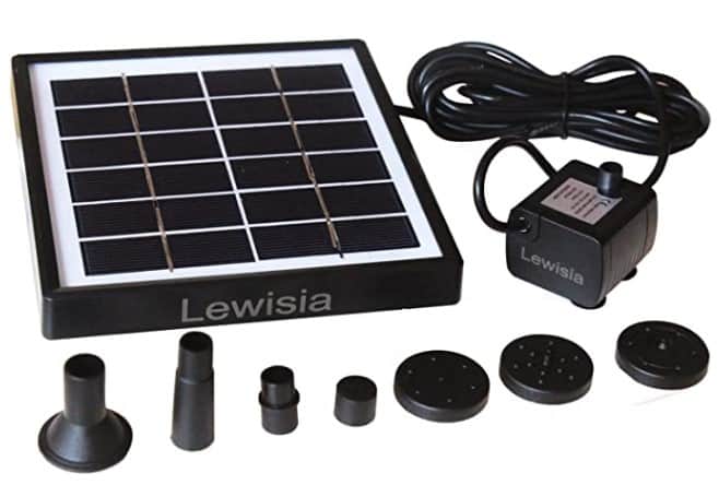 Lewisia Solar Bird Bath Fountain Pump