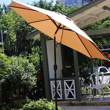 Sunnyglade 9' Solar 24 LED Lighted Patio Umbrella