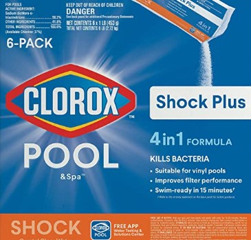Clorox Pool & Spa Shock Plus 6 Pack (1 lb Bags)